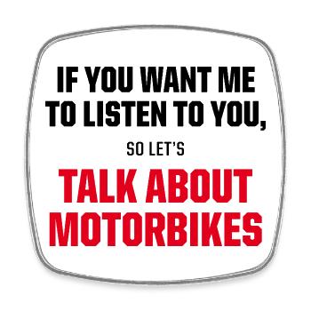 Talk About Motorbikes Biker Quote - Viereckiger Kühlschrankmagnet - Weiß - Vorne