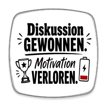  Diskussion Gewonnen Motivation Verloren Lustiger - Viereckiger Kühlschrankmagnet - Weiß - Vorne