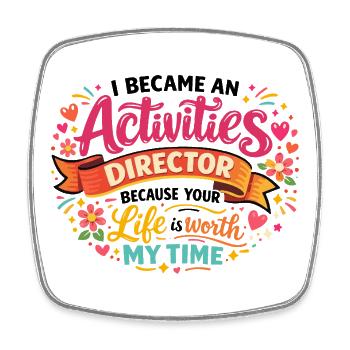Life Animator: An Exciting Job - Square fridge magnet - white - Front