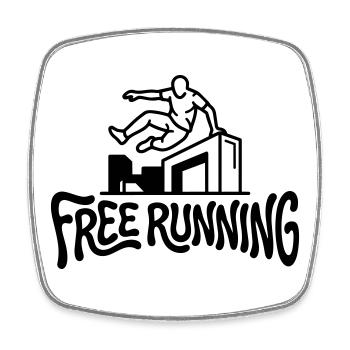 coureur libre - Magnet carré - blanc - Devant