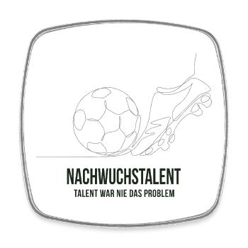Nachwuchstalent Fußball Spruch Shirt - Viereckiger Kühlschrankmagnet - Weiß - Vorne