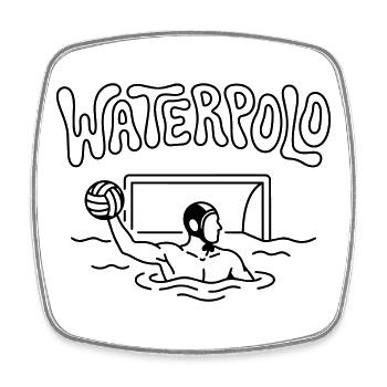 Wasserball - Viereckiger Kühlschrankmagnet - Weiß - Vorne