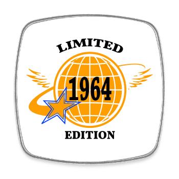 1964 - Viereckiger Kühlschrankmagnet - Weiß - Vorne