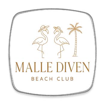 Malle Diven Beach Club Flamingo Mallorca Party - Magnet carré - blanc - Devant