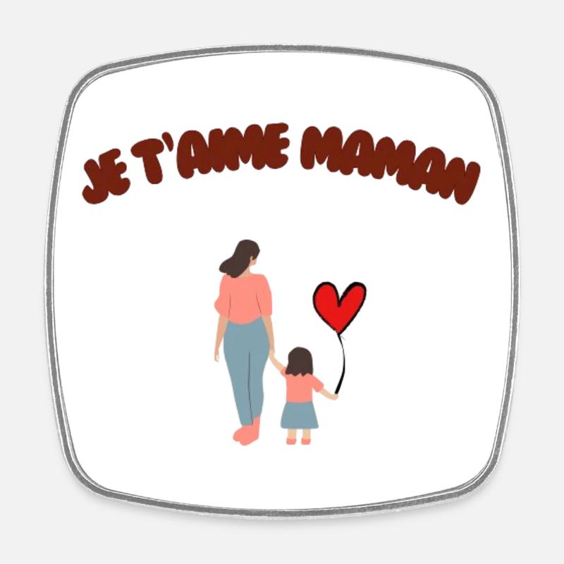 Je t'aime Maman - Magnet carré - blanc