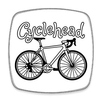 bike hipster - Square fridge magnet - white - Front