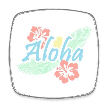 Aloha Tropical Summer Flowers - Square fridge magnet - white - Front