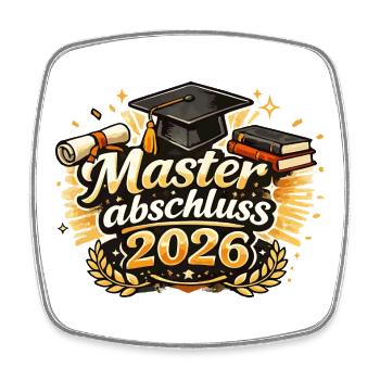 Masterabschluss 2026 - Viereckiger Kühlschrankmagnet - Weiß - Vorne