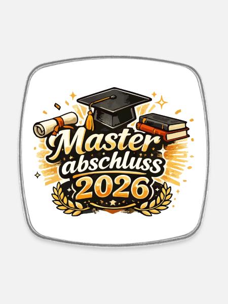 Masterabschluss 2026 - Viereckiger Kühlschrankmagnet - Weiß