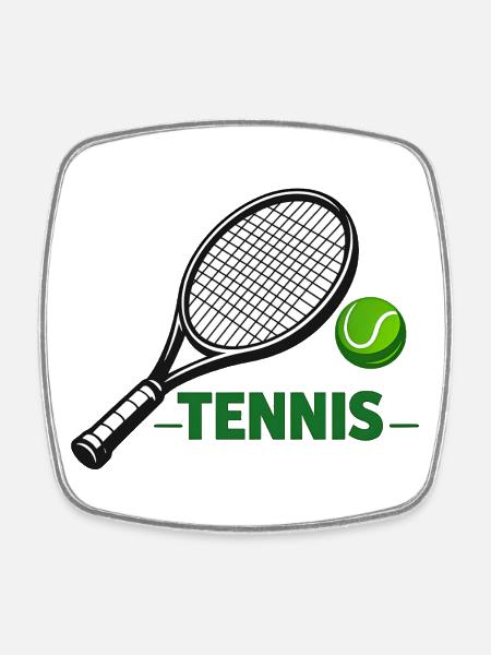Tennis Design - Square fridge magnet - white