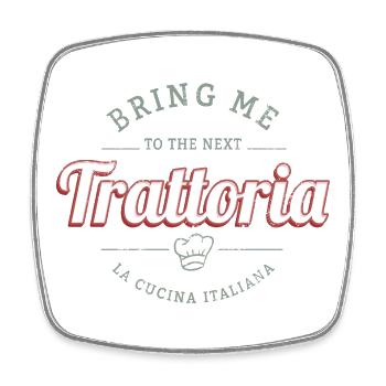 Trattoria Restaurant Italien Gastronomie Design - Viereckiger Kühlschrankmagnet - Weiß - Vorne