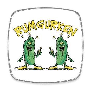 Rumgurken Betrunkene Gurken Rum Lustige Sprüche - Viereckiger Kühlschrankmagnet - Weiß - Vorne