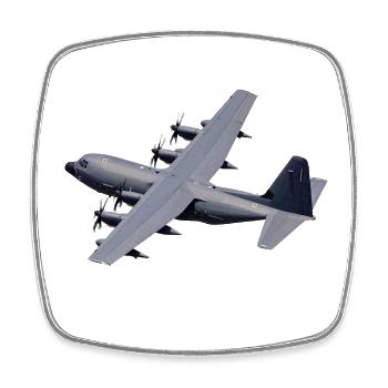 C-130 Silhouette grise - Magnet carré - blanc - Devant