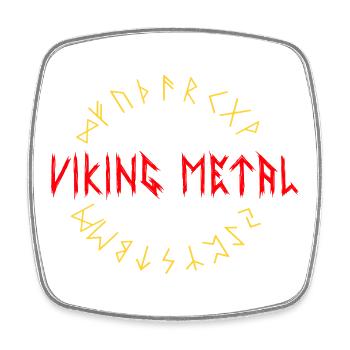 Wikinger Viking Metal - Square fridge magnet - white - Front