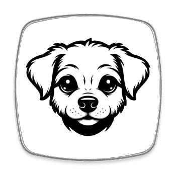 Cute puppy design - Square fridge magnet - white - Front