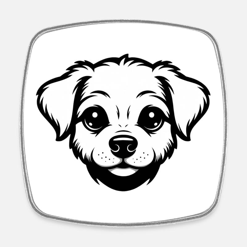 Un design de chiot mignon - Magnet carré - blanc