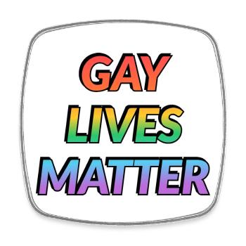 Gay Lives Matter Regenbogen - Viereckiger Kühlschrankmagnet - Weiß - Vorne