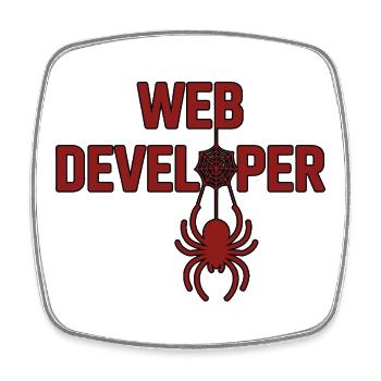 Webentwickler Spinnenlogo Shirt - Viereckiger Kühlschrankmagnet - Weiß - Vorne