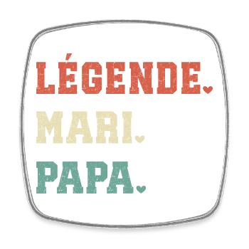 Legend Ehemann Papa Geschenk für Papa - Viereckiger Kühlschrankmagnet - Weiß - Vorne