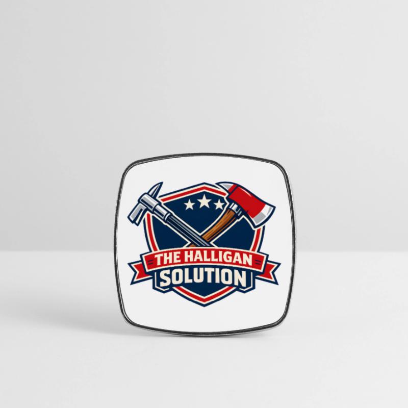 Graphisme de bouclier de solution Halligan Magnet carré