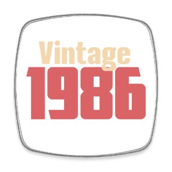 Art Déco 40 Jahre Vierziger Geschenk Retro 1986 - Viereckiger Kühlschrankmagnet - Weiß - Vorne