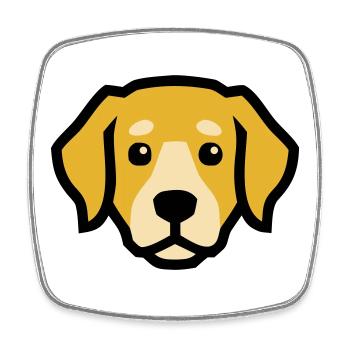 Tête de chien Golden Retriever Labrador Maman - Magnet carré - blanc - Devant