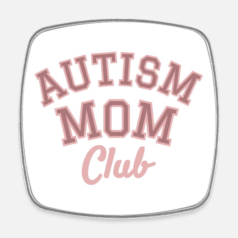 Autism Mom Club Retro Varsity Design - Square fridge magnet - white