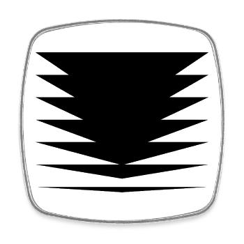 Conception des triangles noirs - Magnet carré - blanc - Devant