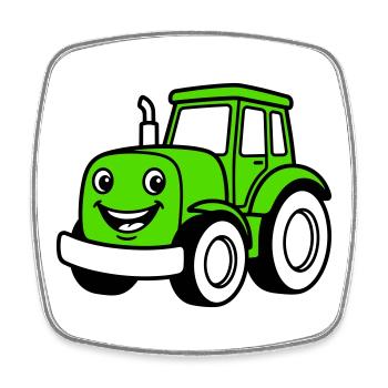 Tractor children - Square fridge magnet - white - Front