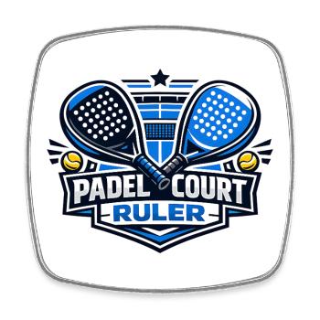 Padel Court Ruler Logo - Viereckiger Kühlschrankmagnet - Weiß - Vorne