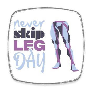 Never Skid Leg Day Grafik - Viereckiger Kühlschrankmagnet - Weiß - Vorne