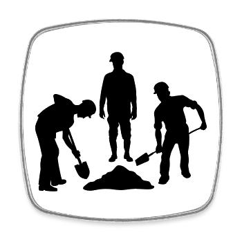 Ground Crew Team – Sand Workers - Square fridge magnet - white - Front