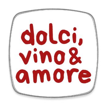 Dolci Vino Amore  - Viereckiger Kühlschrankmagnet - Weiß - Vorne