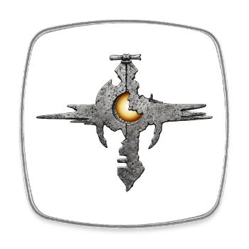 Lune du Fragment Sacré – Sigil Mystique - Magnet carré - blanc - Devant