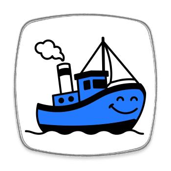 Ship Children - Square fridge magnet - white - Front