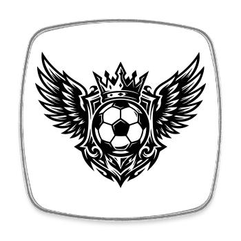 Blason de football Couronne royale - Magnet carré - blanc - Devant
