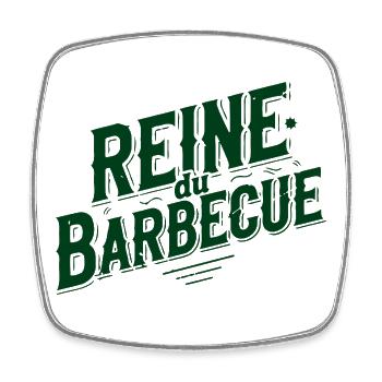 Reine du Barbecue Vert - Magnet carré - blanc - Devant