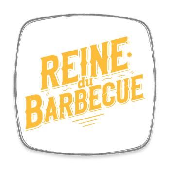 Barbecue queen - Square fridge magnet - white - Front
