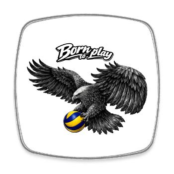 Born to Play Adler Volleyball - Square fridge magnet - white - Front