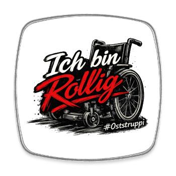 Rollig - Viereckiger Kühlschrankmagnet - Weiß - Vorne