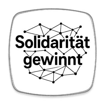 Solidarität Gewinnt Statement Spruch - Viereckiger Kühlschrankmagnet - Weiß - Vorne