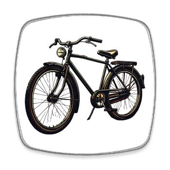 Silhouette de vélo rétro - Magnet carré - blanc - Devant