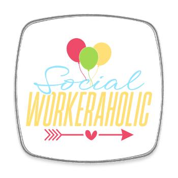 Social Worker Quota Workeraholic Social Work - Square fridge magnet - white - Front