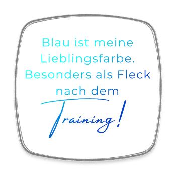 Voltigieren Training: Lustiger Volti Spruch - Viereckiger Kühlschrankmagnet - Weiß - Vorne