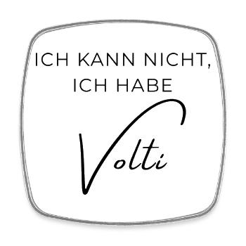 Voltigieren Training: Lustiger Volti Spruch - Viereckiger Kühlschrankmagnet - Weiß - Vorne