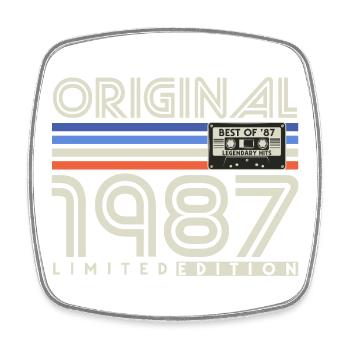 Cadeau d’anniversaire rétro vintage original de 1987 - Magnet carré - blanc - Devant