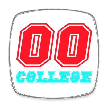 00 College Neon Emblem - Square fridge magnet - white - Front