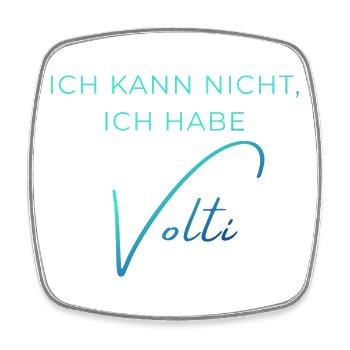 Voltigieren Training: Lustiger Volti Spruch - Viereckiger Kühlschrankmagnet - Weiß - Vorne