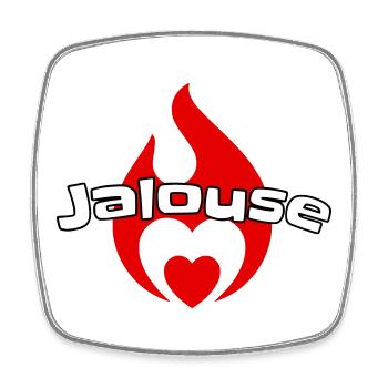 Jealous - Square fridge magnet - white - Front