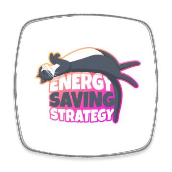 Stratégie d’économie d’énergie Chat - Magnet carré - blanc - Devant